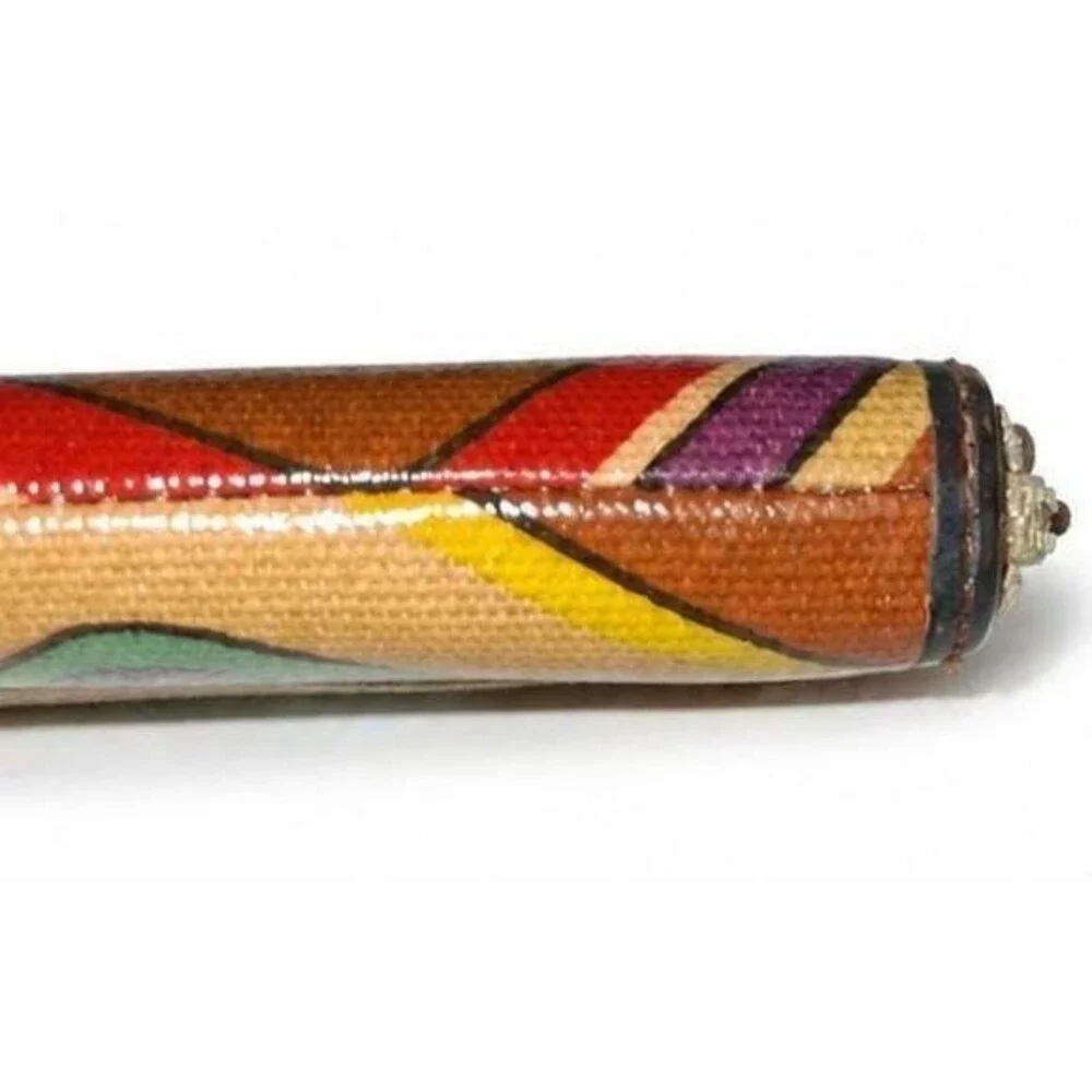 Fossil Key-Per Chevron Wristlet | Wallet Multicolor Coated Canvas with Leather T
